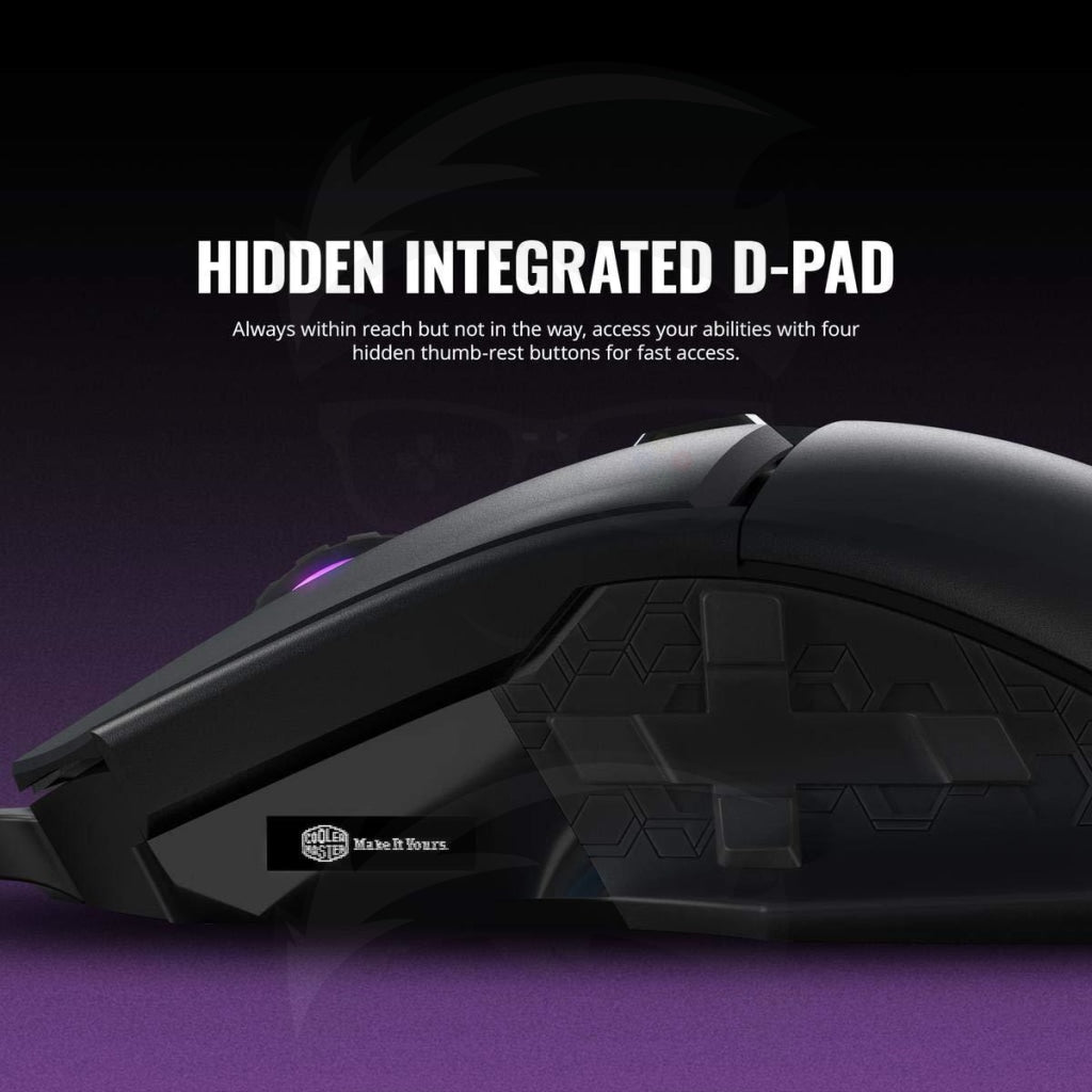Cooler Master Mm830 Gaming Mouse With 24 000 Dpi Sensor Hidden D-Pad Buttons 4-Zone Rgb And Cooler Master Mm830 Gaming Mouse With 24 000 Dpi Sensor Hidden D-Pad Buttons 4-Zone Rgb And
